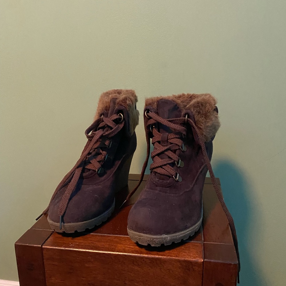 Brown Wedge Ankle Boot
